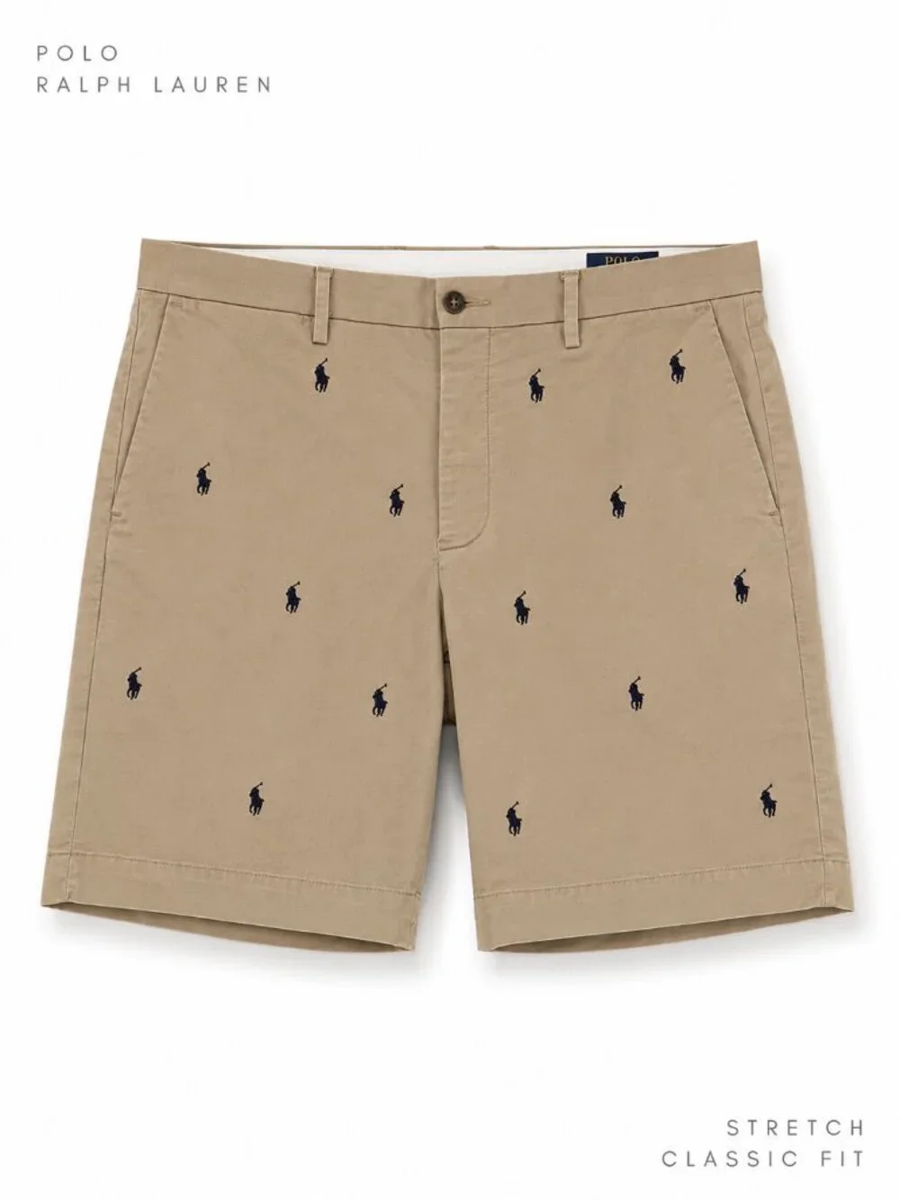 Polo Ralph Lauren Stretch Classic Fit Pony Embroidered Chino Shorts 33